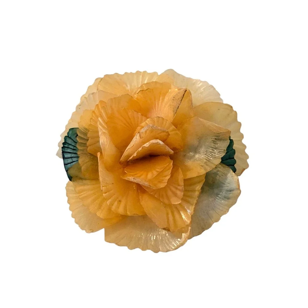 Vintage Handmade Barbados Real Layered Tropical Fish Scale Pin‎ Brooch Retro